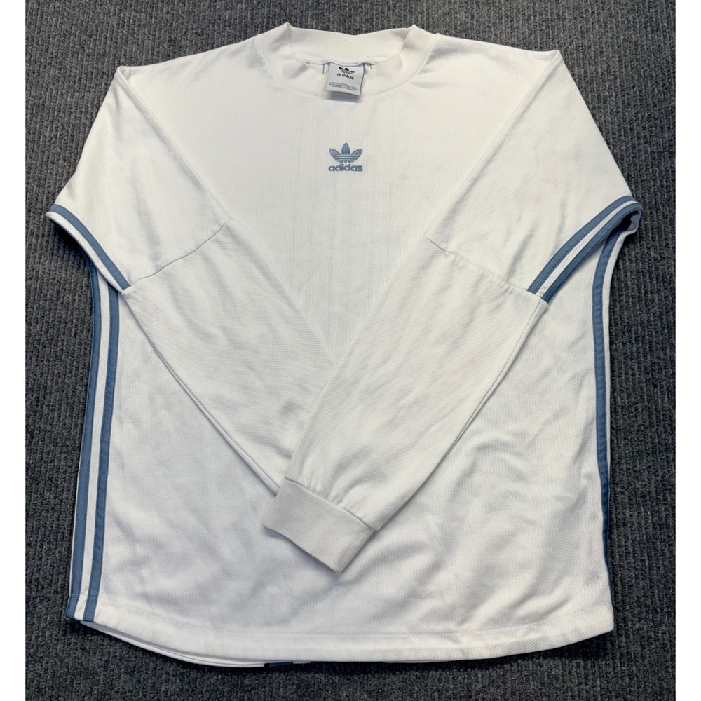 Adidas Originals Mens Long Sleeve Trefoil Jersey White Blue DJ2867 A2B001